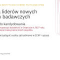 Instytut Chemii Fizycznej PAN ogłasza nabór na liderów nowych zespołów badawczych