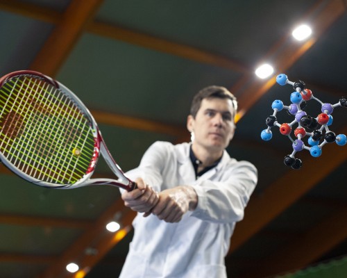 In mechanochemistry, the molecules are hit to generate energy needed for chemical reaction to occur. It's like hitting the tennis ball to start the rally. Photo taken at DeSki tennis courts. Source: IPC PAS, Grzegorz Krzyżewski