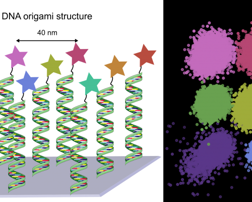 Figure 1: We are able to distinguish 9 different colours at sub-diffraction limited distances.