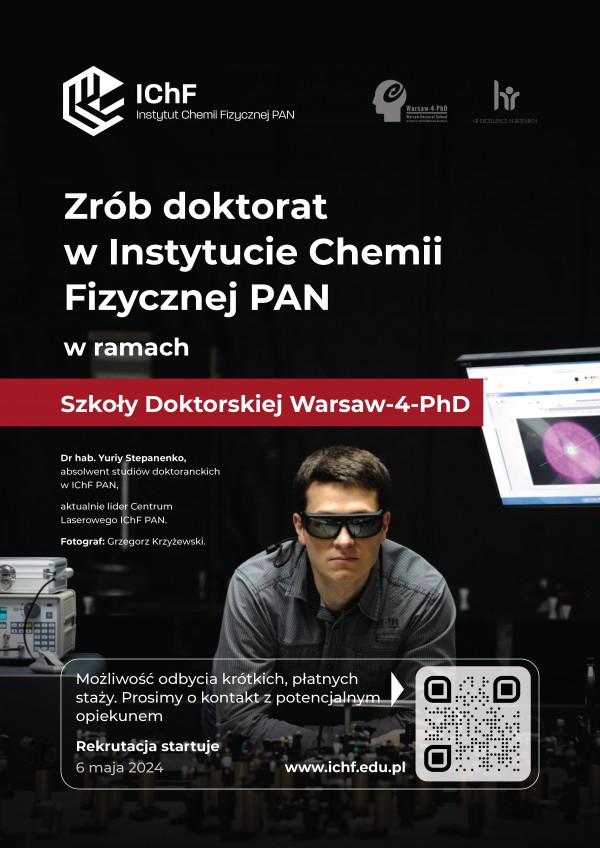 Twój doktorat w IChF: rekrutacja do Szkoły Doktorskiej Warsaw-4-PhD startuje 6 maja!